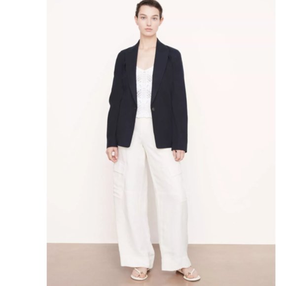 VINCE Wool-Blend Single-Breasted Blazer Size 8 - Picture 4 of 10